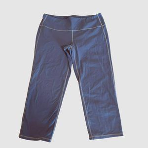 Athleta Crop Leggings Womens Large Charcoal Gray Yoga Active Pocket Low Rise